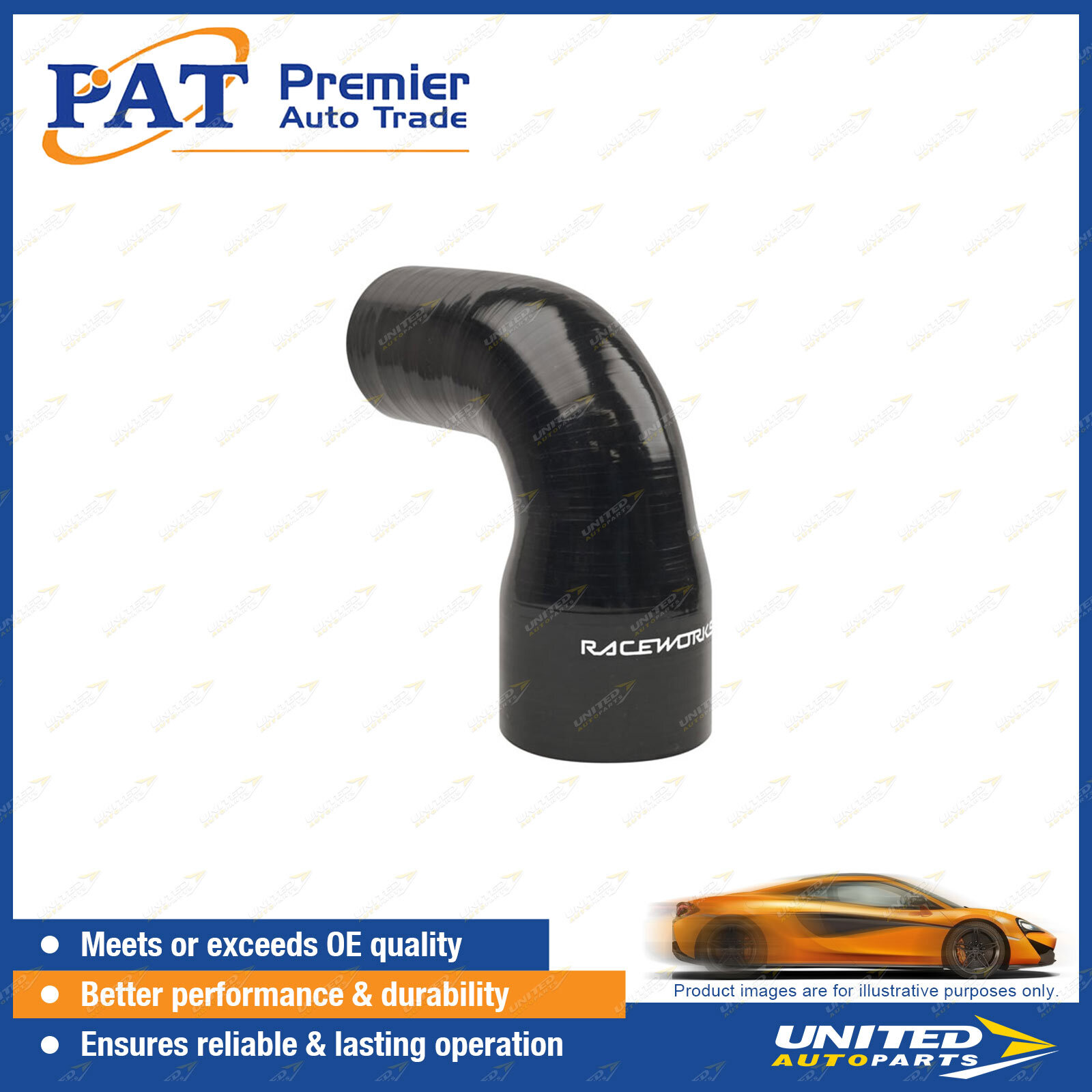 VIBRANT Performance 90 Degree Reducer Elbow - 4-Ply Black Silicone, 2" To 2.5", High Temp/Boost