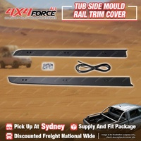 2 Pcs 4X4FORCE Tub Side Mould Rail Trim Cover for Ford Ranger Next Gen T9 SYD