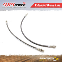 Front+Rear 100mm-125mm Extended Brake Hose for Toyota Landcruiser 80 105 non ABS