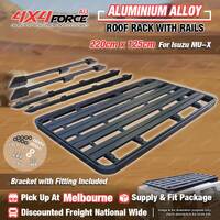 220x125cm Roof Rack Flat Platform with Rails & Bracket for Isuzu MU-X 13-21 MEL