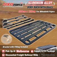 220x125cm Roof Rack Flat Platform with Rails for Mitsubishi Pajero V97 V98 MEL