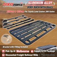 220x125cm Roof Rack Flat Platform & Rails Bracket for Toyota Landcruiser 200 MEL