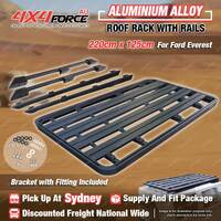 220 x 125cm Roof Rack Flat Platform with Rails & Bracket for Ford Everest SYD
