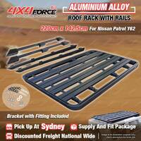 220x142.5cm Roof Rack Flat Platform & Rails & Bracket for Nissan Patrol Y62 SYD