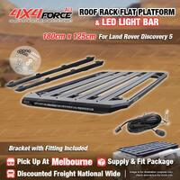 180x125cm Roof Rack Flat Platform with Light Bar for Land Rover Discovery 5 MEL