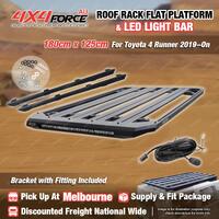 180x125cm Roof Rack Flat Platform with Light Bar for Toyota 4 Runner 2019-On MEL