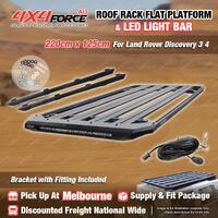 220x125cm Roof Rack Platform with LED Light Bar for Land Rover Discovery 3 4 MEL