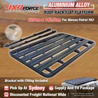 220 x 142.5cm Roof Rack Flat Platform with Bracket for Nissan Patrol Y62 SYD