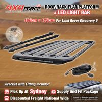 180x125cm Roof Rack Flat Platform with Light Bar for Land Rover Discovery 5 SYD