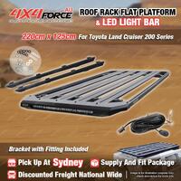 220x125cm Roof Rack Flat Platform with Light Bar for Toyota Landcruiser 200 SYD