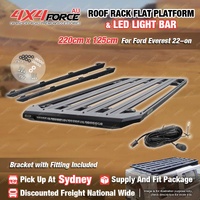 220 x 125cm Roof Rack Flat Platform with Light Bar for Ford Everest 2022-on SYD