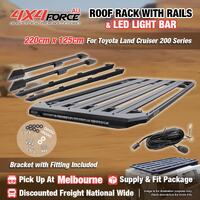 220x125 Roof Rack Platform with Light Bar & Rails for Toyota Landcruiser 200 MEL