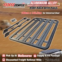 180 x 142.5cm Al-Alloy Roof Rack Flat Platform with Rail for Universal Dual MEL