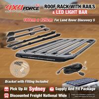 180x125 Roof Rack Platform with Light Bar & Rails for Land Rover Discovery 5 SYD