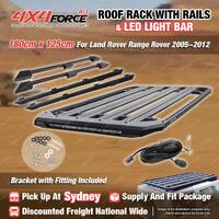 180x125 Roof Rack Flat Platform with Light Bar & Rails for Range Rover 05-12 SYD