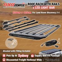 220x125 Roof Rack Platform & Light Bar & Rails for Land Rover Discovery 3 4 SYD