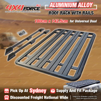 180 x 142.5cm Al-Alloy Roof Rack Flat Platform with Rail for Universal Dual SYD