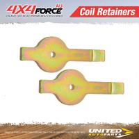 Pair 4X4FORCE Bolt In Coil Retainers Black E-Coat Premium Quality 4WD Offroad