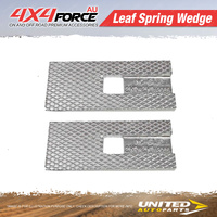 Pair 4X4FORCE Leaf Spring Wedge 12mm 4 Degree Caster Correction 4WD Universal