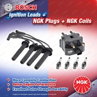 NGK Spark Plugs Coil + Bosch Leads Kit for Mini Cooper S One R50 R52 R53 1.6L I4