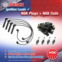 NGK Spark Plugs Coil + Bosch Leads Kit for Subaru Forester SG Outback BP 2.5L F4