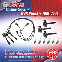NGK Spark Plugs Coils + Bosch Leads Kit for Toyota Camry Vienta MCV20 Avalon
