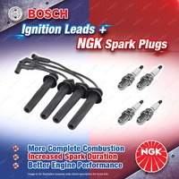 4 x NGK Spark Plugs + Bosch Ignition Leads Kit for Mini Cooper S One R50 R52 R53