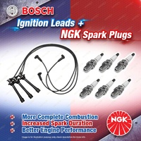 6 x NGK Spark Plugs + Bosch Ignition Leads Kit for Lexus ES300 MCV20R MCV20 3.0L