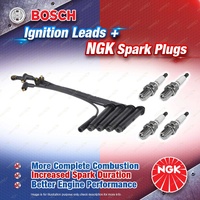 4 x NGK Spark Plugs + Bosch Ignition Leads Kit for Rover 416 1.6L 16K4F 16K I4