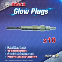 10 x Bosch Glow Plugs for Volkswagen Touareg V10 TDI 7L 4.9L 2004-2006