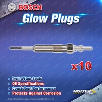 10 x Bosch Glow Plugs for Volkswagen Touareg R50 V10 TDI 7L 4.9L 06-10