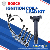 Bosch Ignition Coil+Lead Kit for Toyota Hilux RZN185R 2.7L 3RZFE I4 16V 00-02