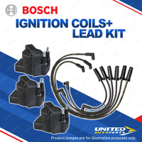 Bosch 3 Ignition Coils+Lead Kit for Holden Commodore VT VS Caprice Statesman WH