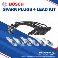 Bosch 6 Spark Plugs+Lead Kit for Volkswagen Passat B5 3B 2.8L V6 142KW 01-05