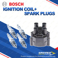 Bosch 4 Spark Plugs+Ignition Coil for Holden Astra TR TFF19 TFF68 Vectra JR JS