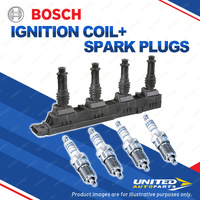 Bosch 4 Spark Plugs+Ignition Coil for Holden Barina XC XCF08 XCF68 Combo XCF25