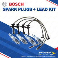 Bosch 4 Spark Plugs+Lead Kit for Subaru Impreza GC GF 2.0L EJ207 EJ205 F4 98-00