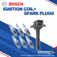 Bosch 6 Spark Plugs+Ignition Coil for Audi RS4 B5 8D 2.7L ASJ V6 280KW 2000-2001