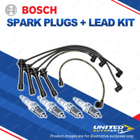 Bosch 4 Spark Plugs+Lead Kit for Ford Capri SA SB SC SE Laser KE SGPY 1.6L I4
