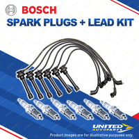 Bosch 6 Spark Plugs + Lead Kit for Mitsubishi Legnum EA5W EC5W 2.5L V6