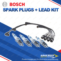 Bosch 4 Spark Plugs+Lead Kit for Volkswagen Beetle 1Y 2.0L AZJ I4 85KW 03-11
