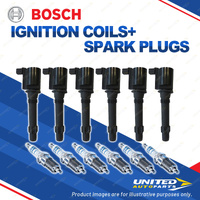 Bosch 6 Spark Plugs+6 Ignition Coils for Ford Territory SY 4.0L I6 245KW 06-11
