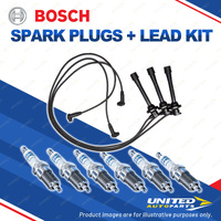 Bosch 6 Spark Plugs+Lead Kit for Toyota Avalon MCX10R 3.0L V6 145KW 2000-2002
