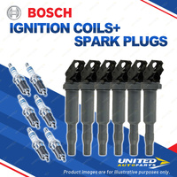 Bosch 6 Spark Plugs+6 Ignition Coils for BMW 130i 323i 325i 330i 525i 530i 730Li