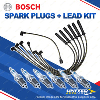 Bosch 6 Spark Plugs+Lead Kit for Nissan Cefiro A31 CA31 LA31 LNA31 NA31 2.0L I6