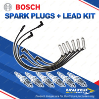 Bosch 6 Spark Plugs+Lead Kit for Holden Caprice Statesman WH 3.8L V6 152KW 01-03