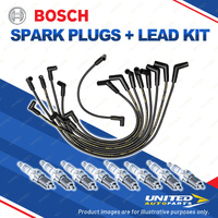 Bosch 8 Spark Plugs+Lead Kit for Ford Falcon EB ED 4.9L V8 16V 93-94