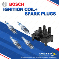 Bosch 4 Spark Plugs+Ignition Coil for Ford LR AXXGC AXXWP FXXWP 1.8L I4 00-05