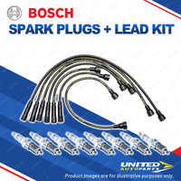 Bosch 8 Spark Plugs+Lead Kit for Holden Premier HZ 5.0L 308 V8 16V 161KW 77-80