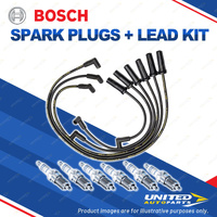 Bosch 6 Spark Plugs+Lead Kit for Toyota Lexcen T4 T5 VS 3.8 V6 147KW 95-97